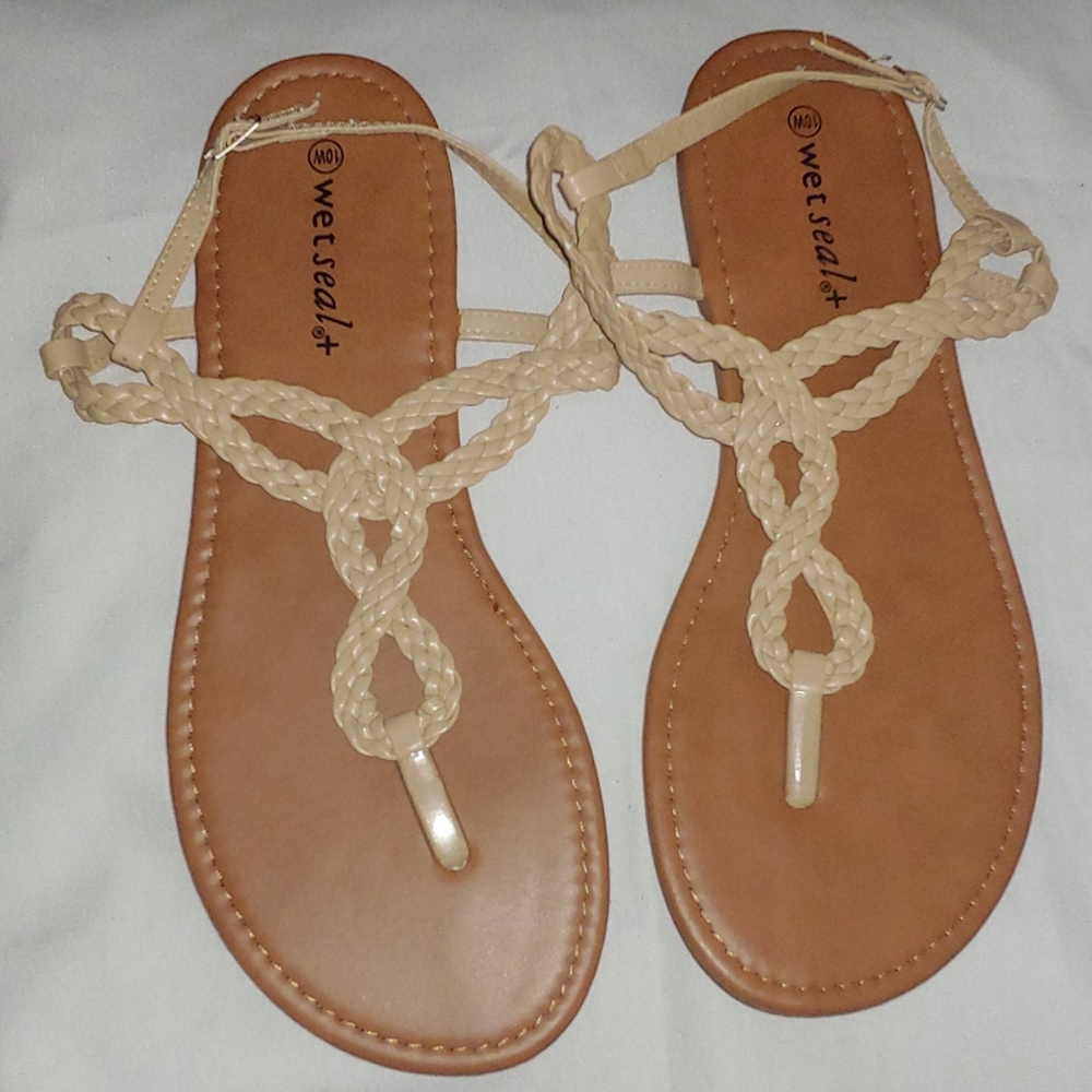 Braided ankle strap sandals